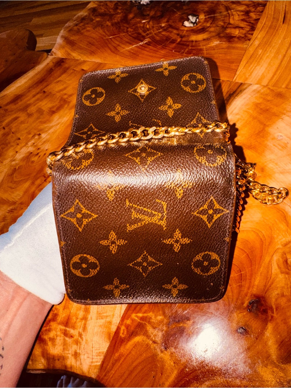 Louis Vuitton vintage compact, wallet, monogram brown, 2002 with unbranded chain - Picture 11 of 17